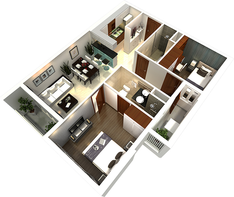 Căn hộ A2- 62.68m²