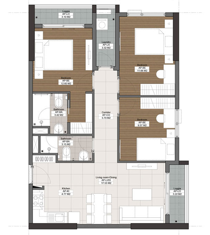 Căn hộ 90.18 m²