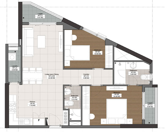 Căn hộ B5- 98.06 m²