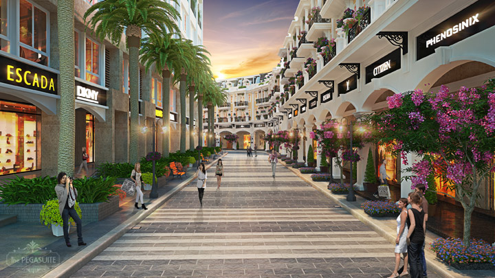 Những con đường luôn đầy ắp bóng cây tại The Pegasuite